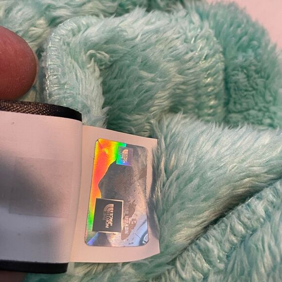 The North Face Pile Fleece Jacket Mint Green Zip Up Girls XL 18 - Picture 9 of 10